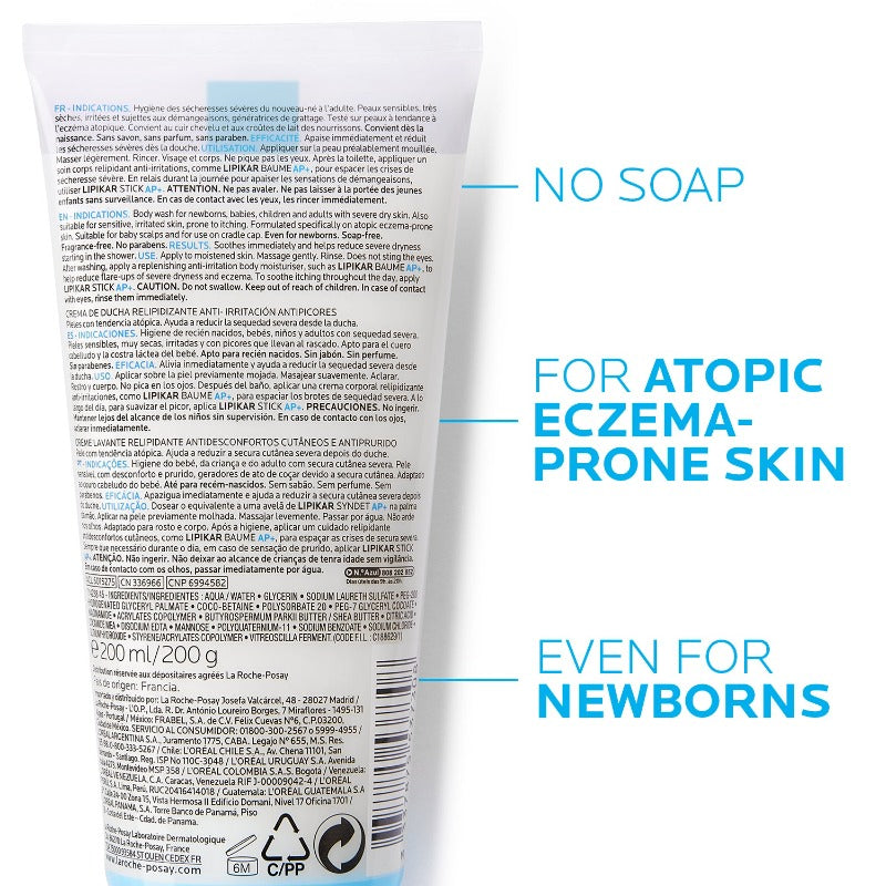 La Roche-Posay Lipikar Syndet Ap+ Body Wash For Eczema Prone Skin