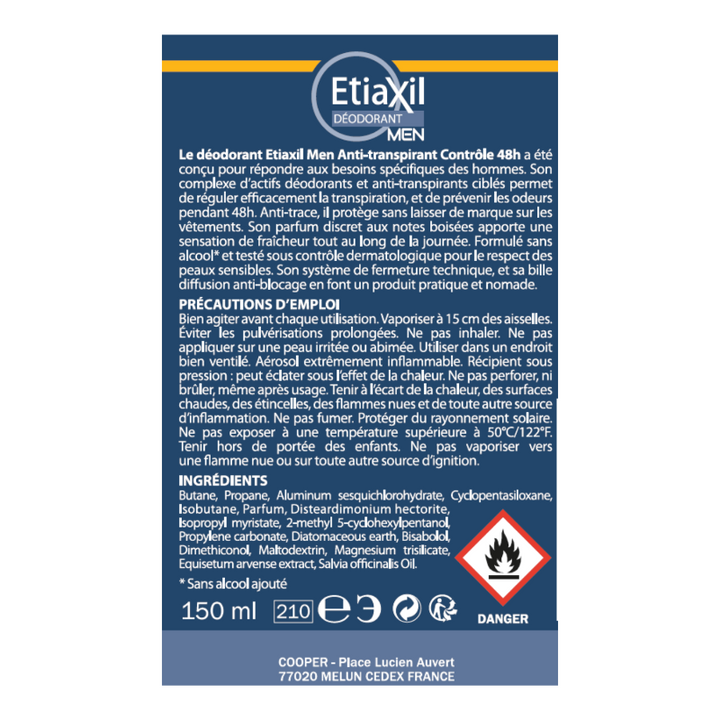 Etiaxil Men Anti-Transpirant 48H Controle Aerosol