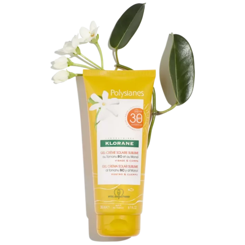 Klorane Sublimating Sun Gel-Cream SPF 30 With Organic Tamanu & Monoi Body & Face